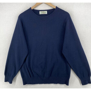 SMITH & TELFORD Sweater Womens M Cashmere Cotton Jumper Pullover Blue Scotland